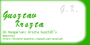 gusztav krszta business card